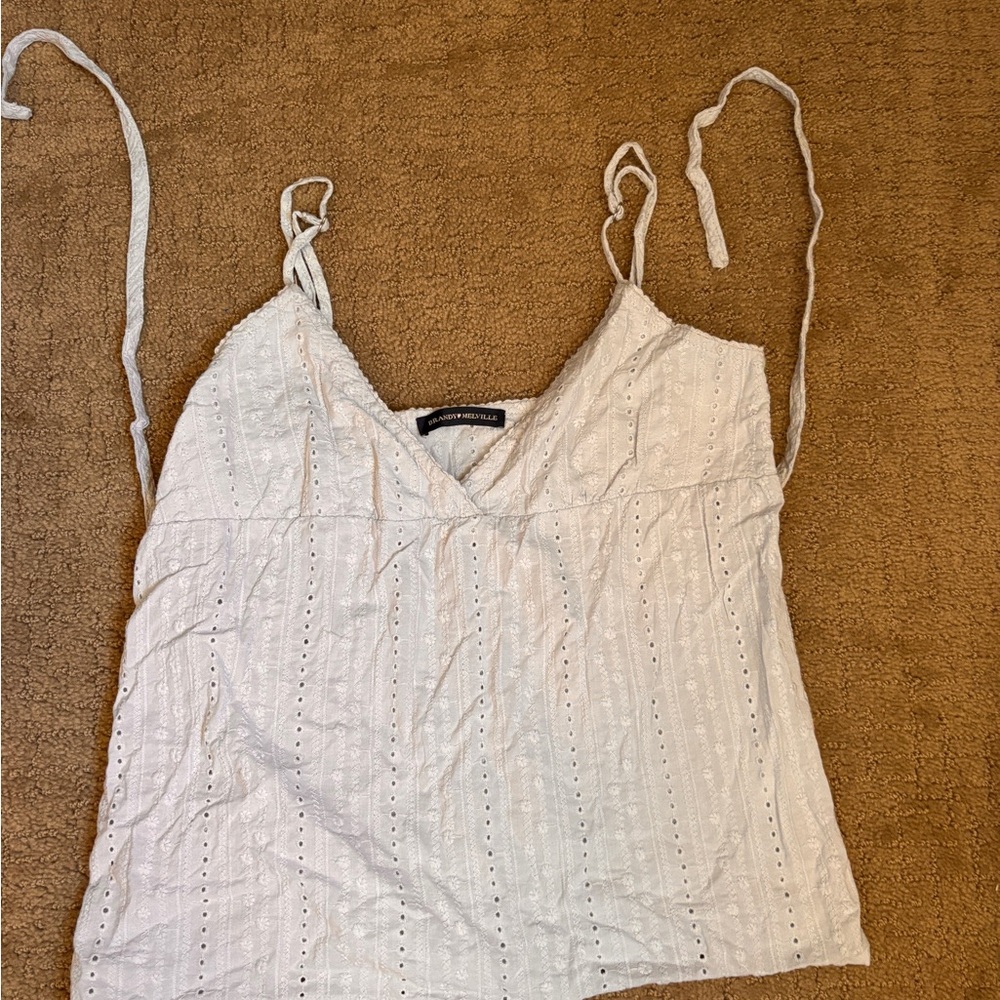 Brandy Melville White Eyelet Tank